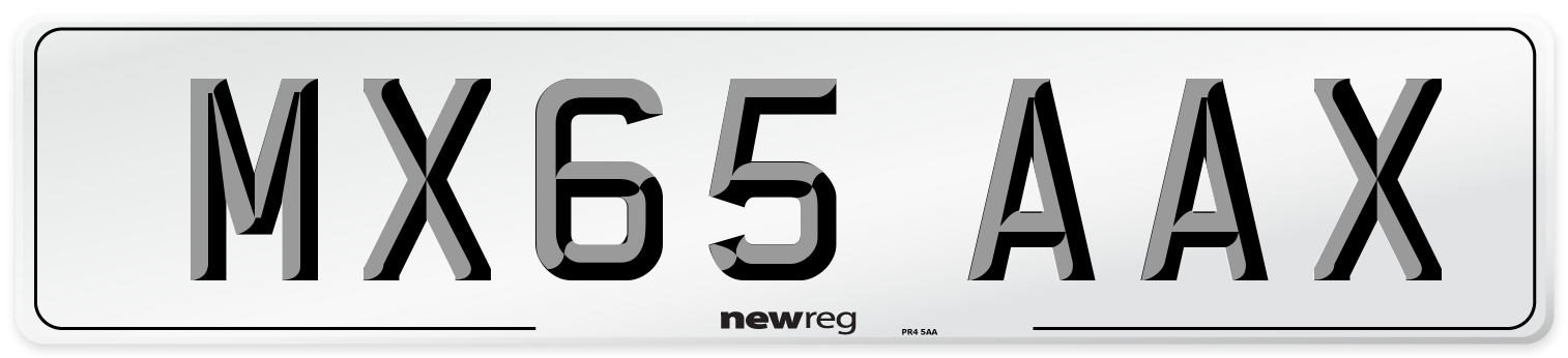 MX65 AAX Number Plate from New Reg